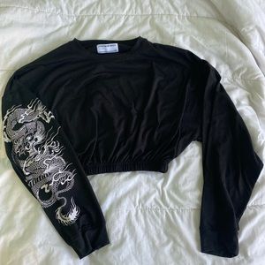 Cropped SWS dragon sleeve top